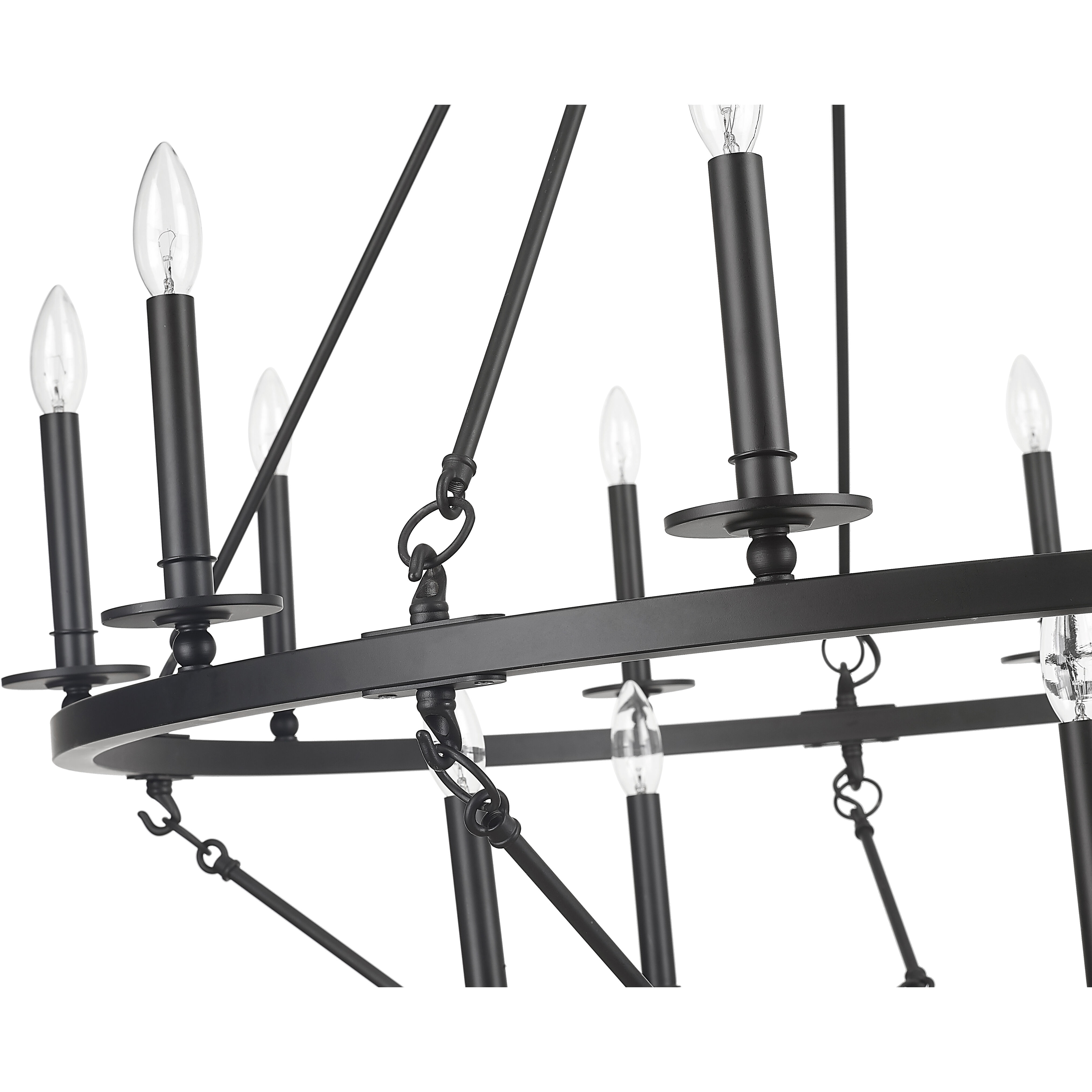 Florence 15 Light 41.75 inch Matte Black Chandelier Ceiling Light